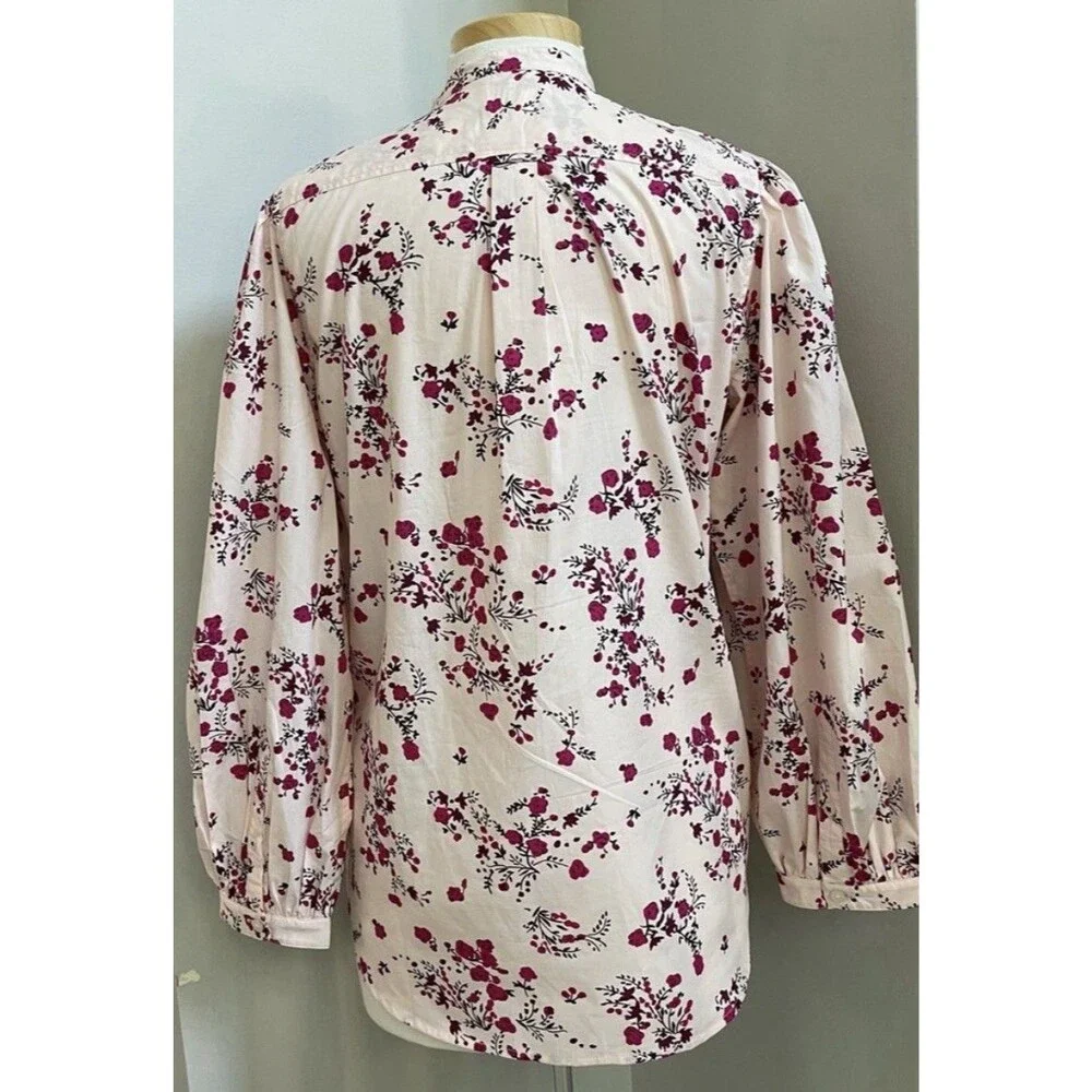 J. Crew Pink Floral Classic Blouse Size 8
